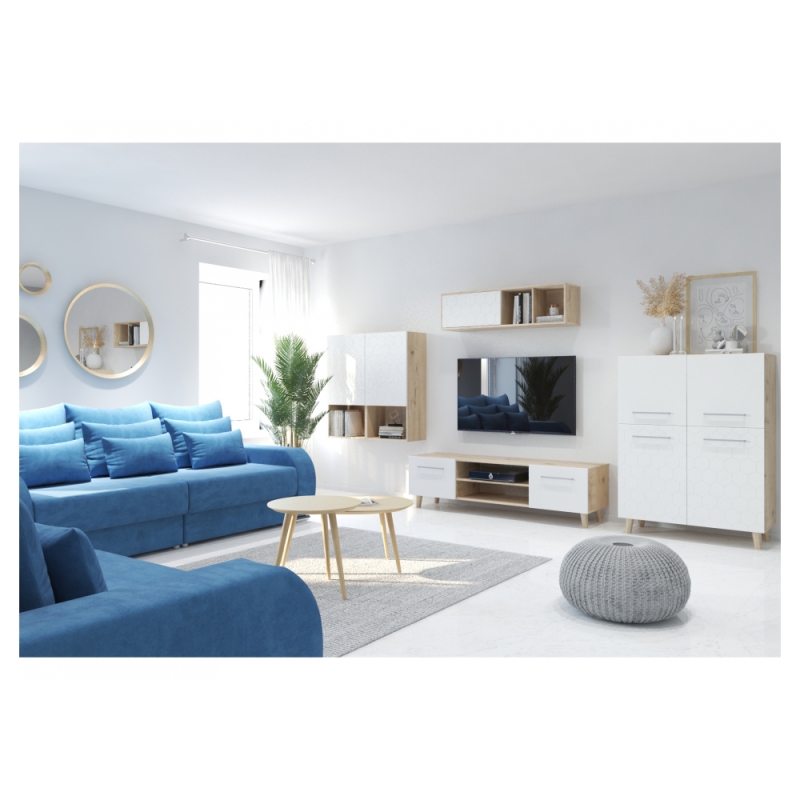 Шкаф навесной Мариус М-05 дуб баррик / белый матовый