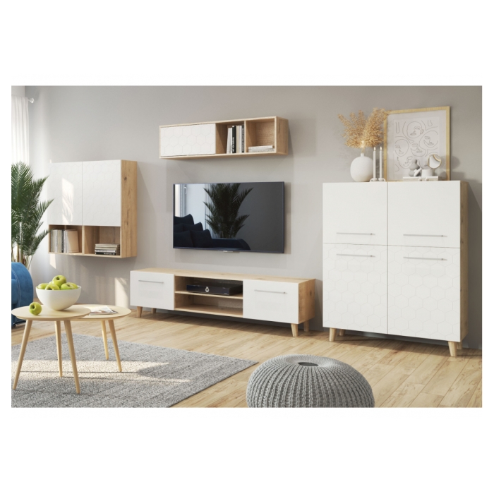 Шкаф навесной Мариус М-05 дуб баррик / белый матовый