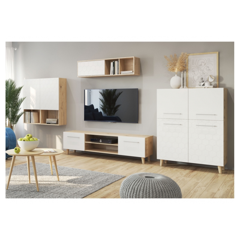 Шкаф навесной Мариус М-05 дуб баррик / белый матовый