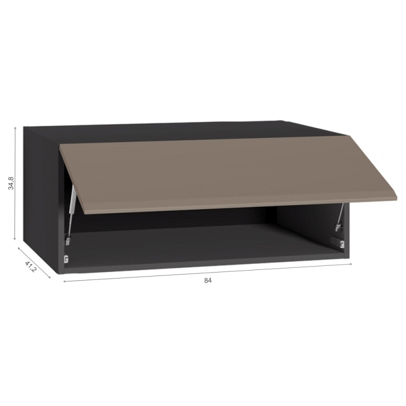 Шкаф навесной Сейдиль 16.314.02 антрацит / веллюто капучино