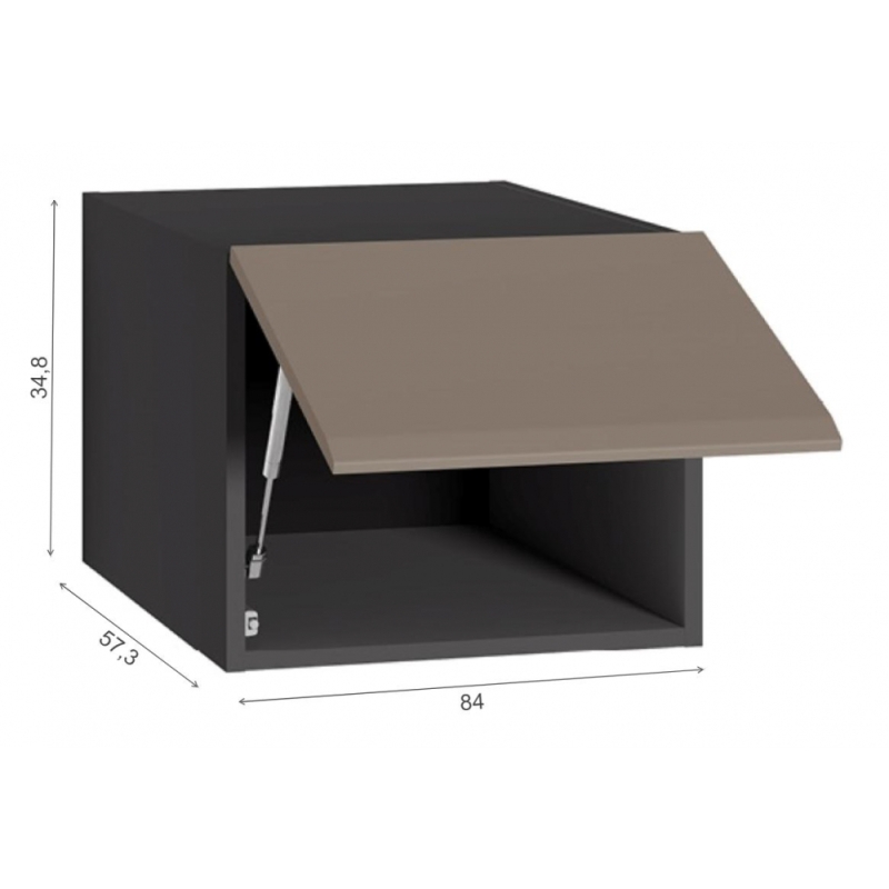 Шкаф навесной Сейдиль 16.314.03 антрацит / веллюто капучино