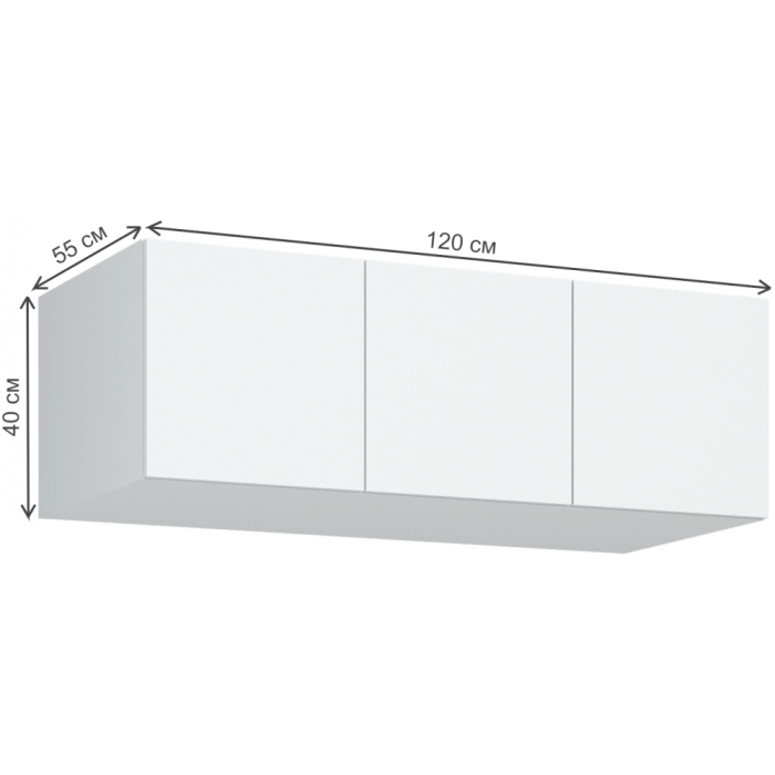 Шкаф навесной Широн 1200 белый / белый