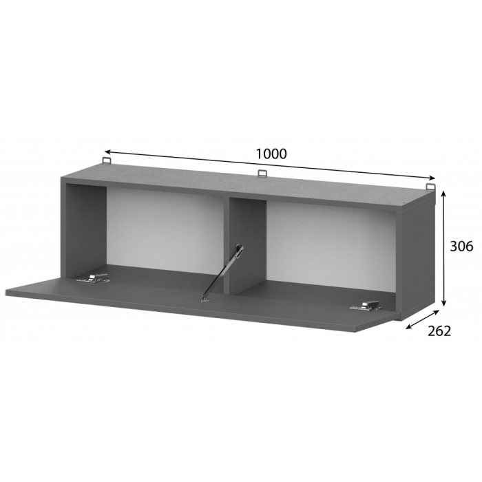 Шкаф навесной Сибити графит серый