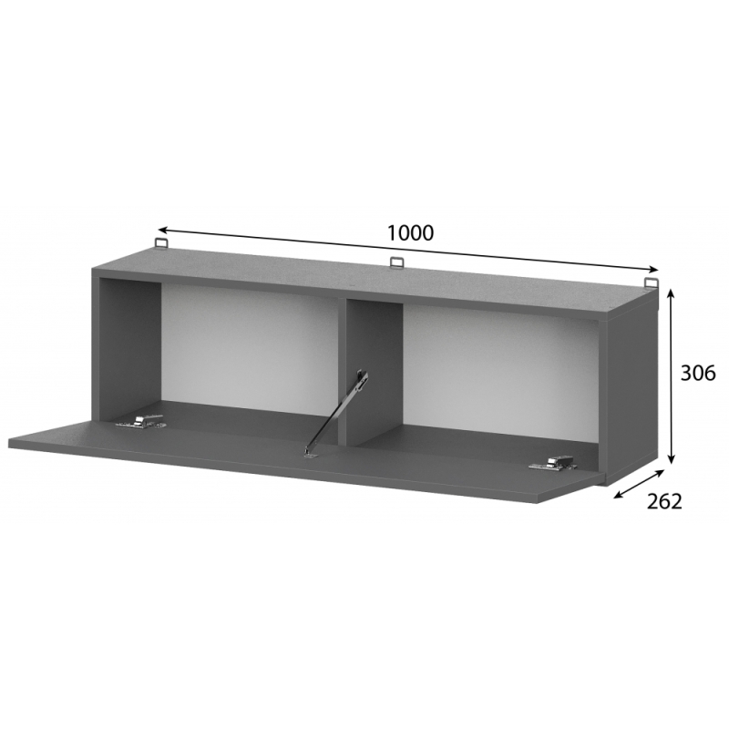 Шкаф навесной Сибити графит серый