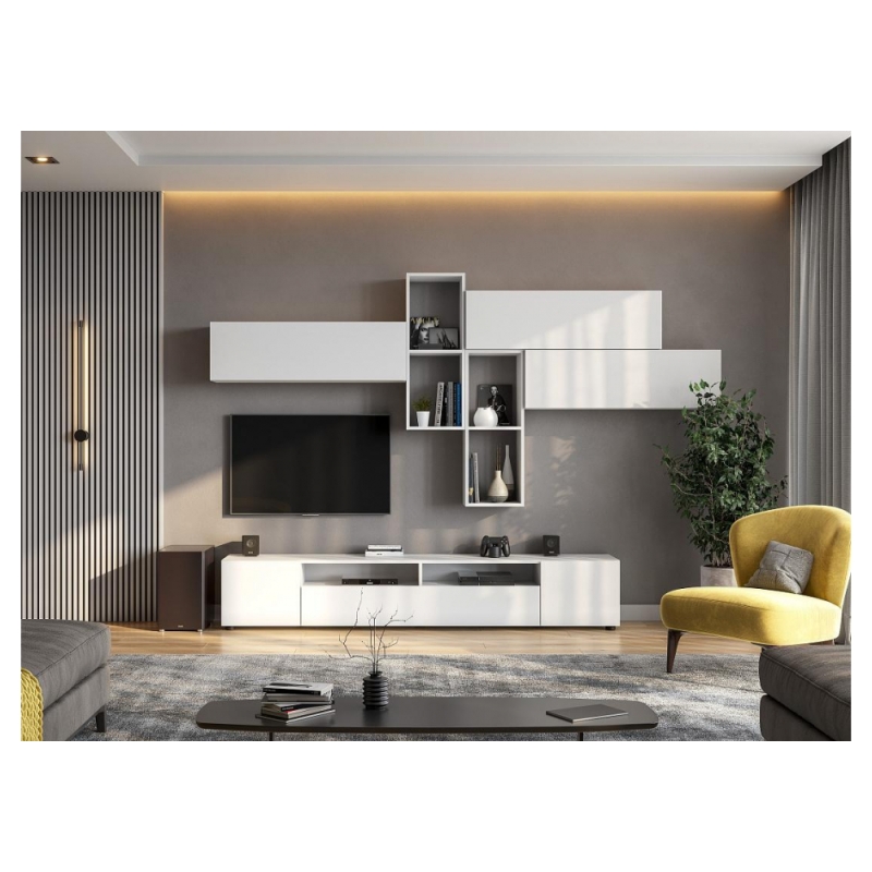 Шкаф навесной Валенсия белый текстурный