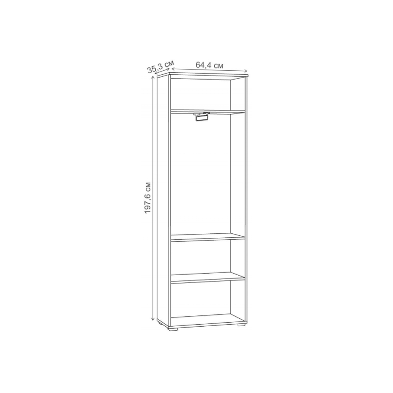 Шкаф Октава 13.338 белый PE шагрень / дуб золотой craft