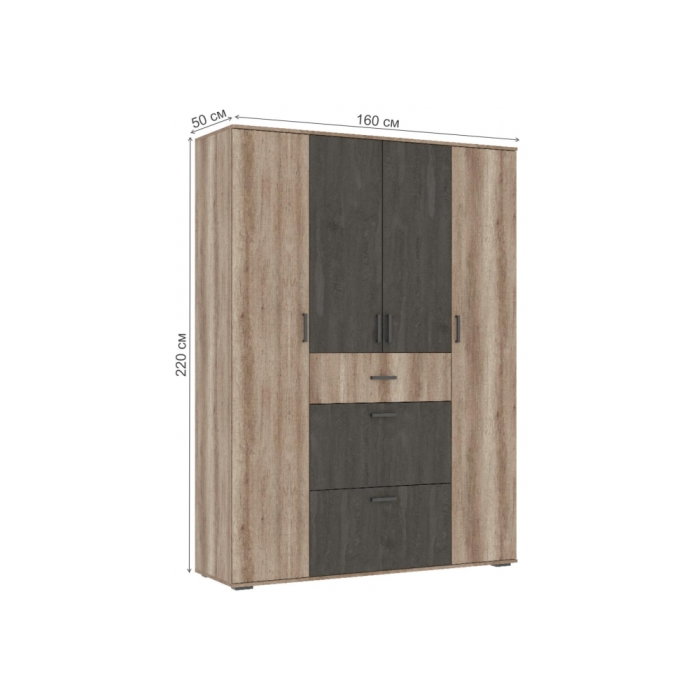 Шкаф Паркинс ШК 03 железный камень / дуб каньон