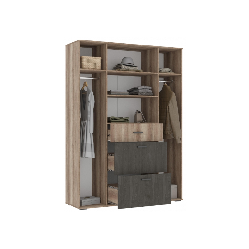 Шкаф Паркинс ШК 03 железный камень / дуб каньон