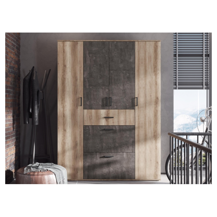 Шкаф Паркинс ШК 03 железный камень / дуб каньон