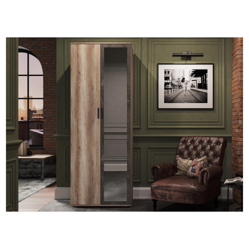 Шкаф Паркинс ШК 04 железный камень / дуб каньон