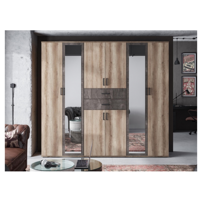 Шкаф Паркинс ШК 04 железный камень / дуб каньон