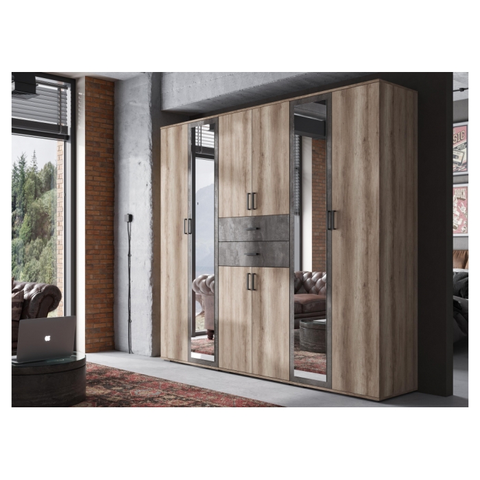 Шкаф Паркинс ШК 04 железный камень / дуб каньон