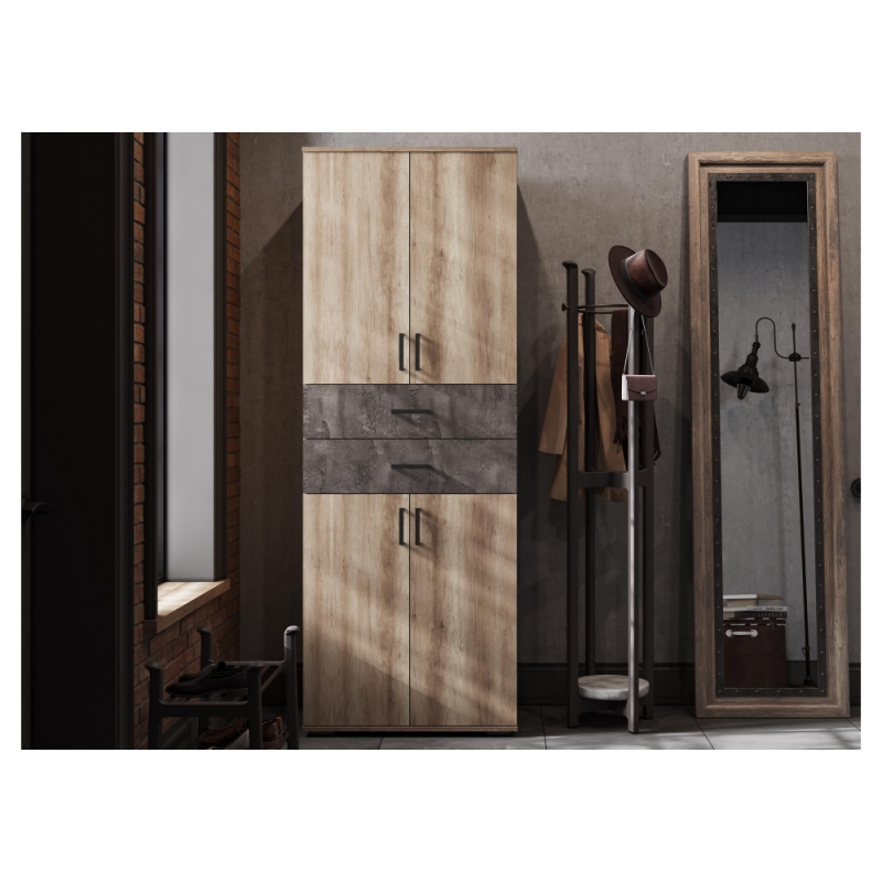 Шкаф Паркинс ШК 05 железный камень / дуб каньон