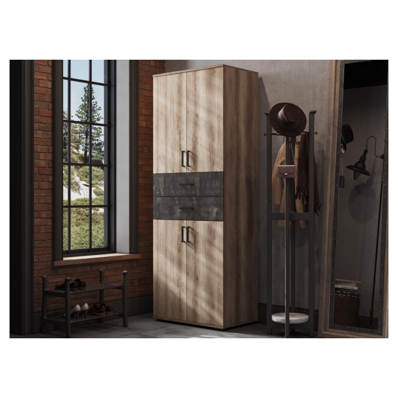 Шкаф Паркинс ШК 05 железный камень / дуб каньон