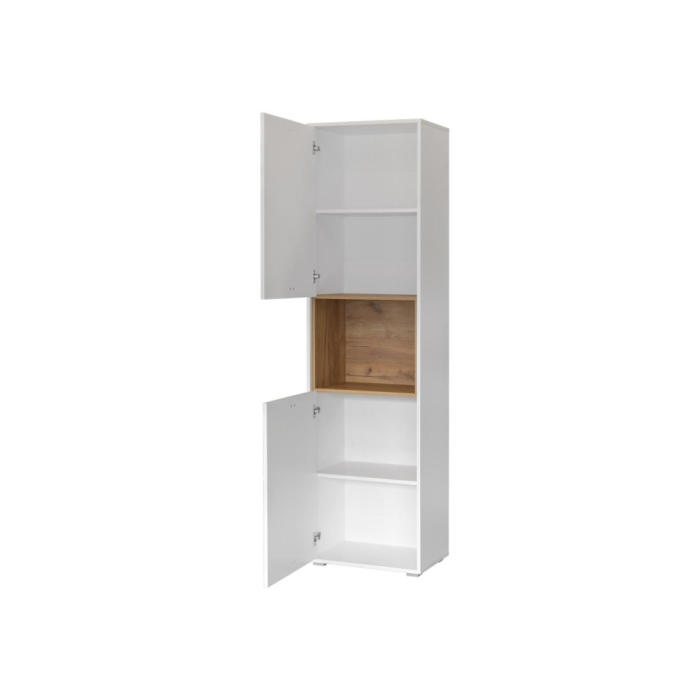 Шкаф-пенал Бэль 10.04 белый премиум / дуб золотой craft