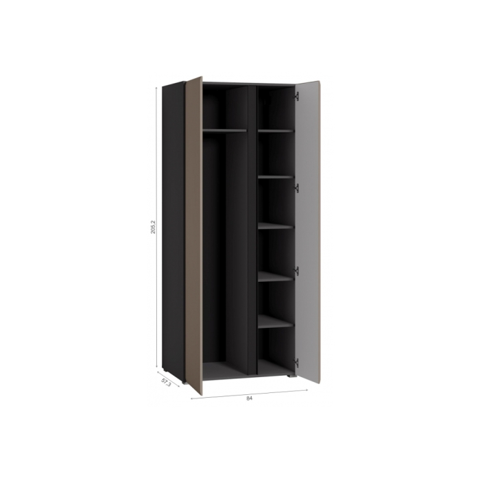 Шкаф  Сейдиль 16.367.02 антрацит / веллюто капучино