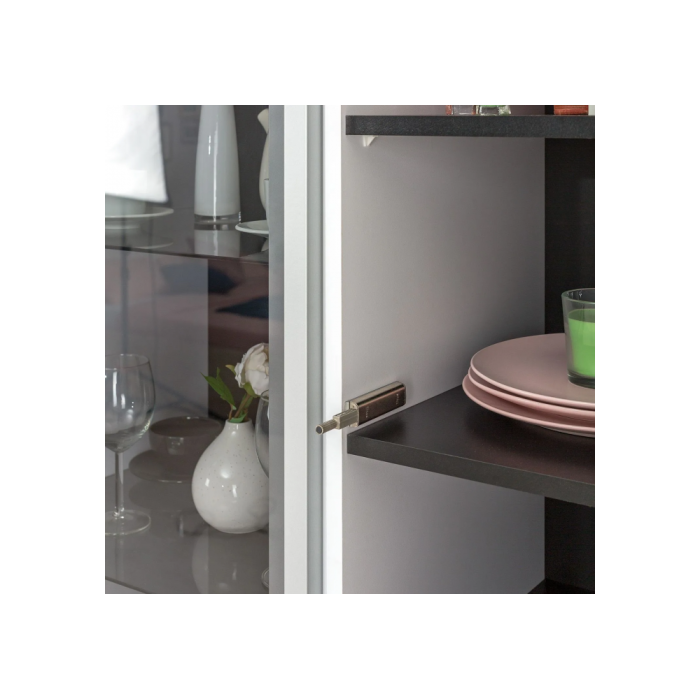 Шкаф Сейдиль белый премиум / черный / белый глянец