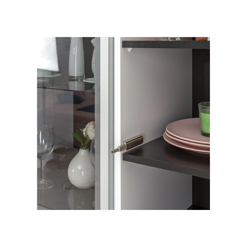 Шкаф Сейдиль белый премиум / черный / белый глянец