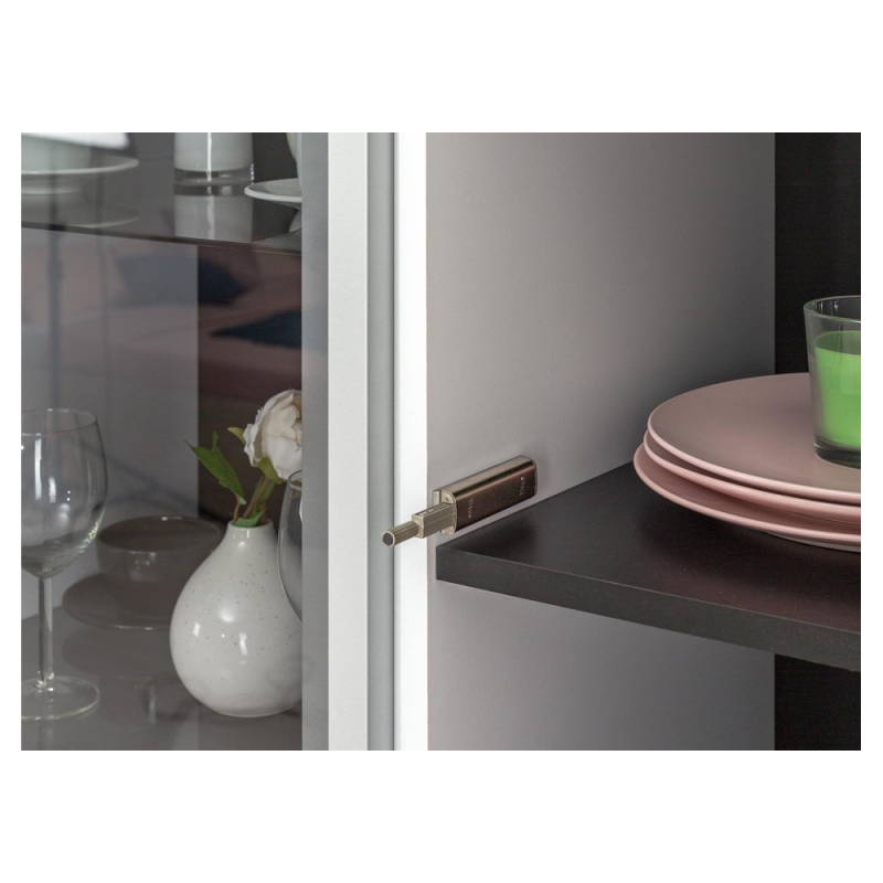 Шкаф Сейдиль с ящиком белый премиум / черный / белый глянец