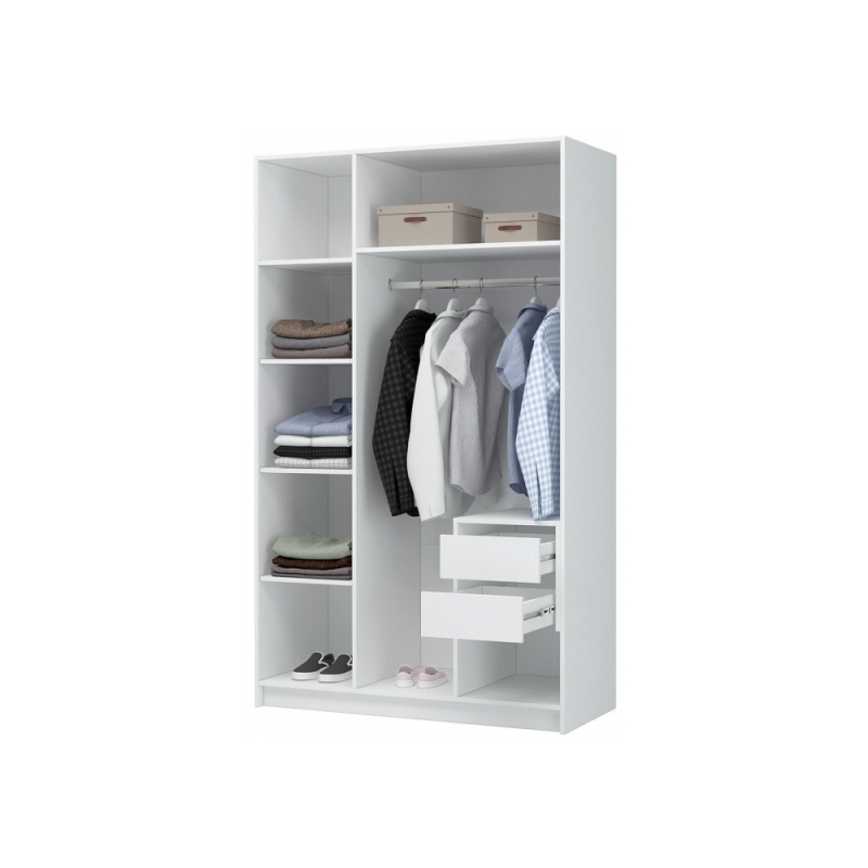 Шкаф Широн 1200 белый / белый с антресолью