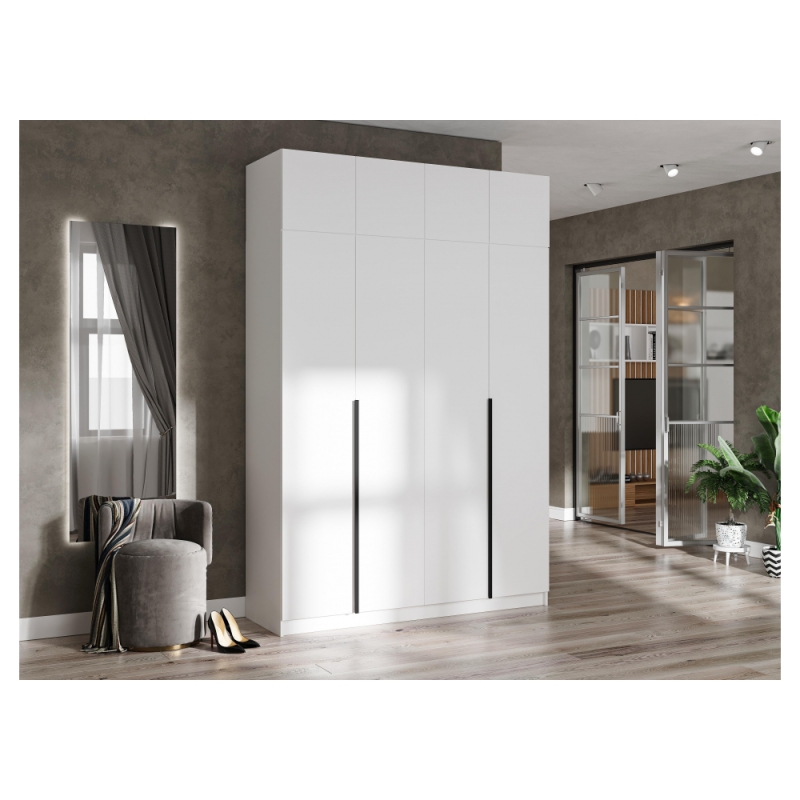 Шкаф Широн 1600 белый / белый с антресолью