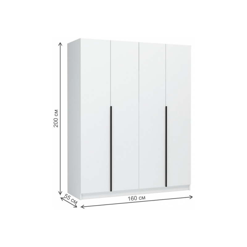 Шкаф Широн 1600 белый / белый с антресолью