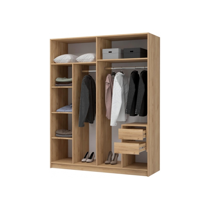 Шкаф Широн 1600 графит серый / дуб крафт золото с антресолью