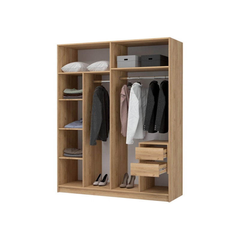 Шкаф Широн 1600 графит серый / дуб крафт золото