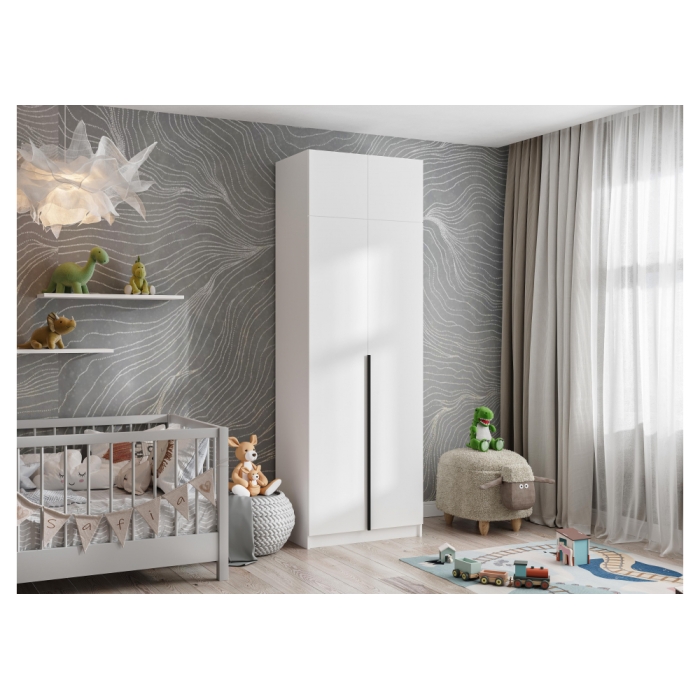 Шкаф Широн 800 белый / белый с антресолью