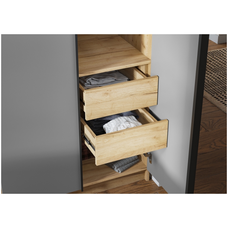 Шкаф Широн 800 графит серый / дуб крафт золото