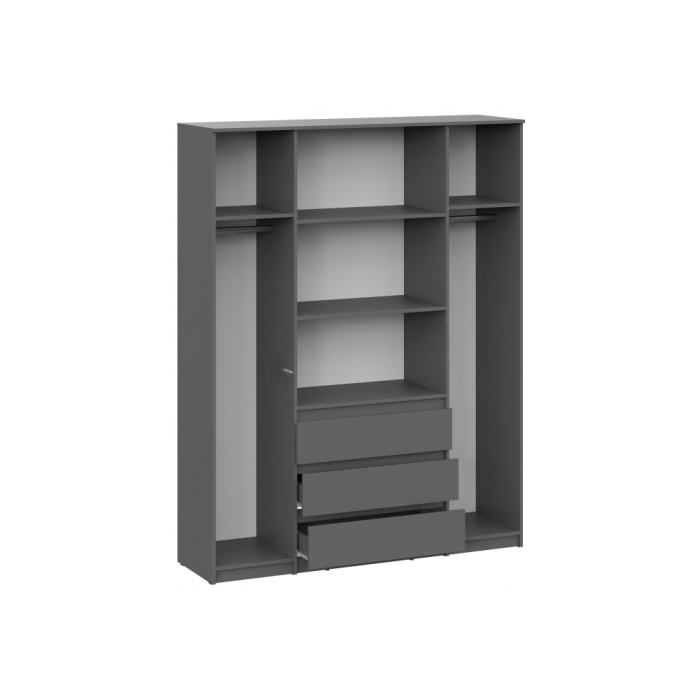 Шкаф Сибити четырехстворчатый графит серый