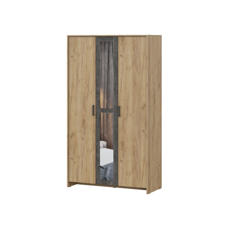 Шкаф трехстворчатый Taika дуб золотой / камень темный