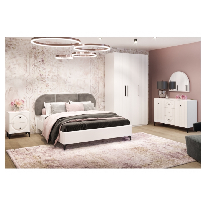 Шкаф Венеция 1260 белый шагрень / белый