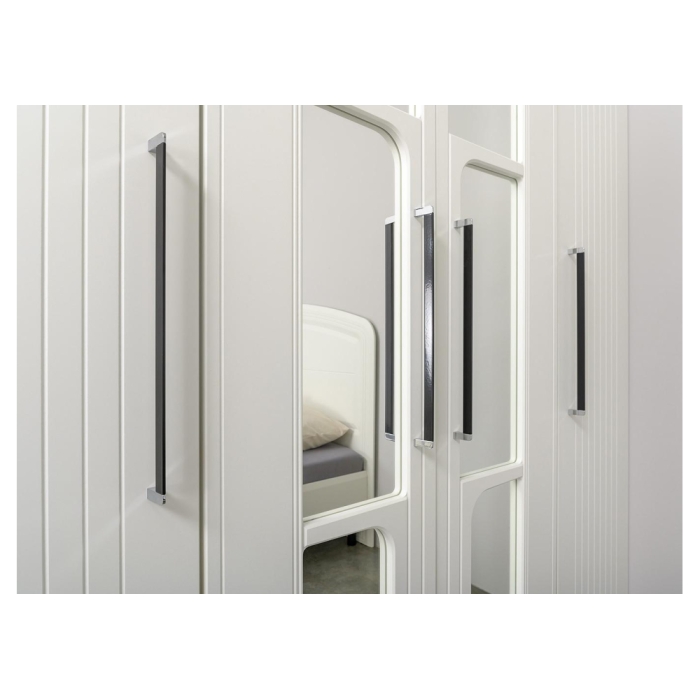 Шкаф Вестра с зеркалом белый шагрень