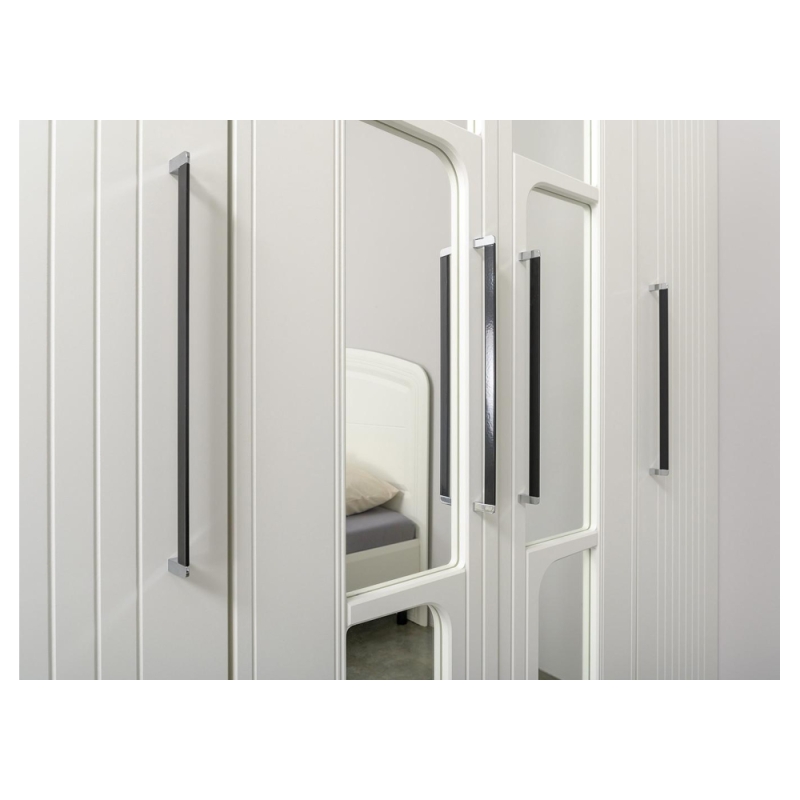 Шкаф Вестра с зеркалом белый шагрень