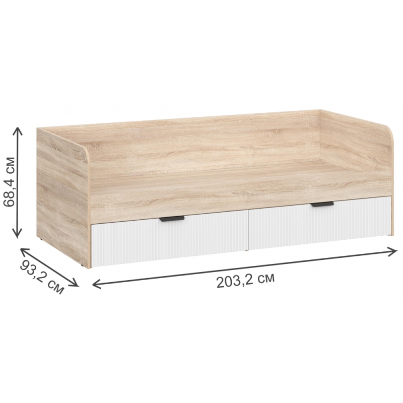 Софа Стокгольм КРД03-90 90х200 дуб сонома / line софт пломбир