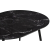 Стеклянный стол Абилин 100(140)х100х76 мрамор черный / черный матовый