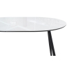 Стеклянный стол Абилин 100(140)х100х76 ультра белое стекло / черный / черный матовый