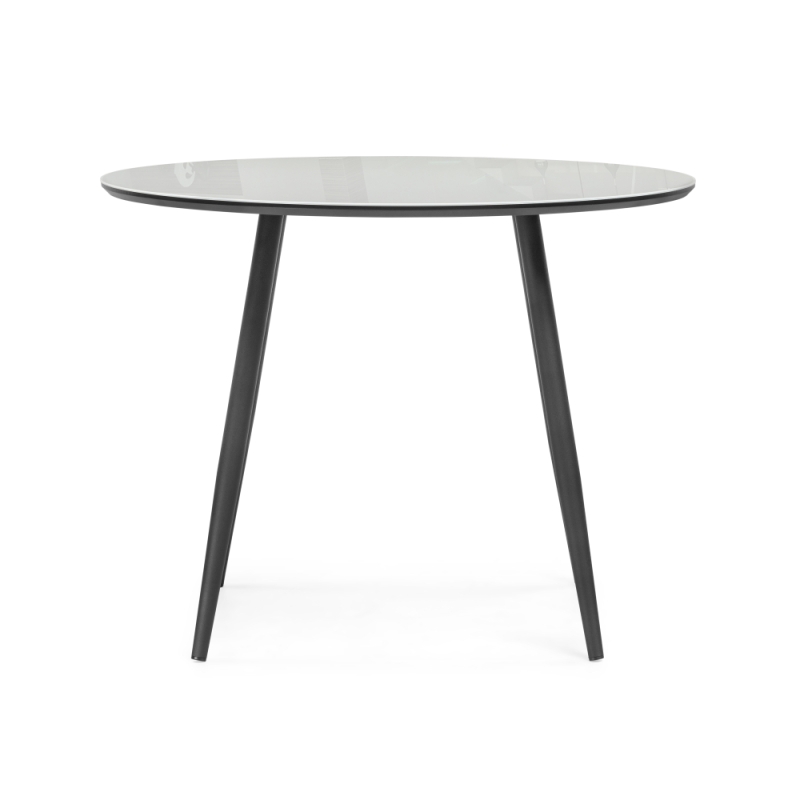 Стеклянный стол Абилин 100х76 ультра белый / черный / черный матовый