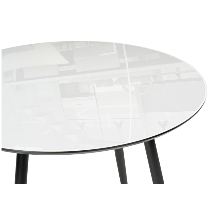 Стеклянный стол Абилин 100х76 ультра белый / черный / черный матовый