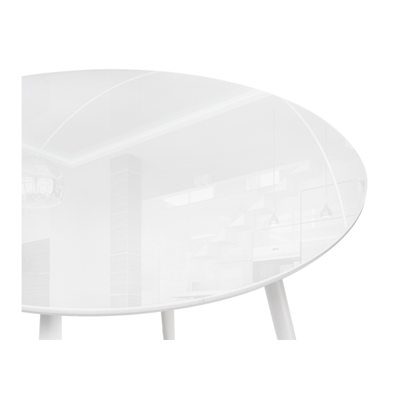 Стеклянный стол Абилин 90х76 ультра белое стекло / белый матовый