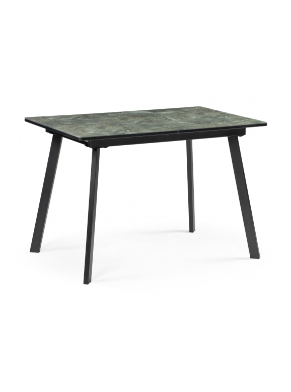 Стеклянный стол Агни 110 королевский мрамор / черный матовый