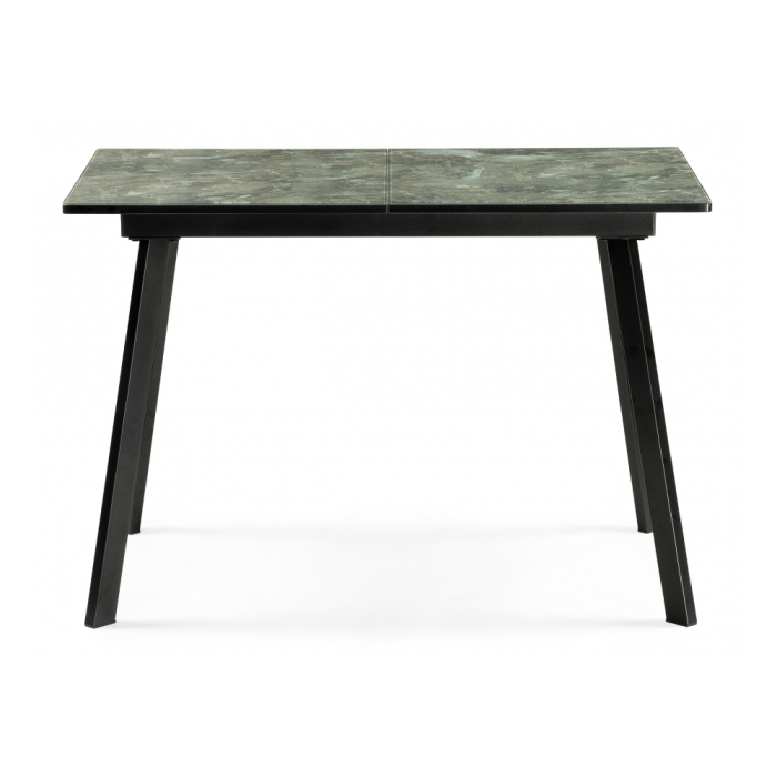 Стеклянный стол Агни 110 королевский мрамор / черный матовый