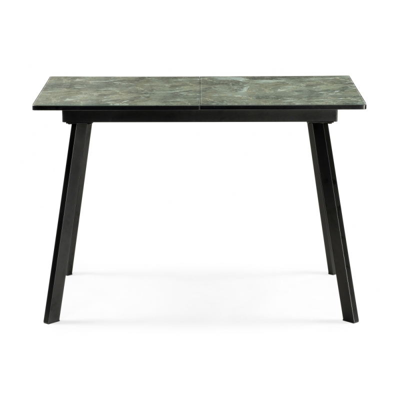 Стеклянный стол Агни 110 королевский мрамор / черный матовый