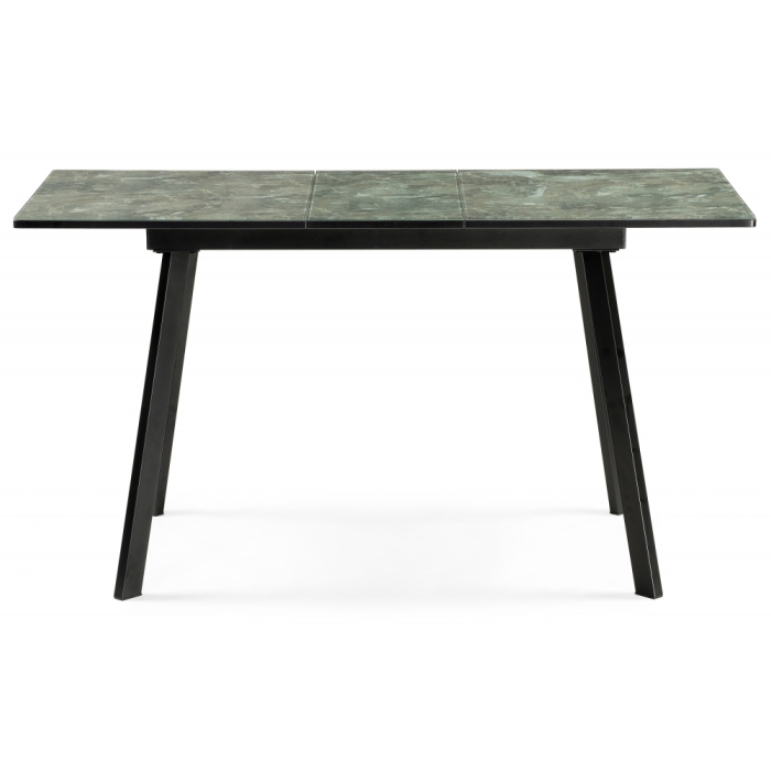 Стеклянный стол Агни 110 королевский мрамор / черный матовый