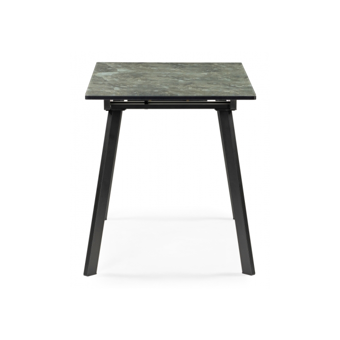 Стеклянный стол Агни 110 королевский мрамор / черный матовый