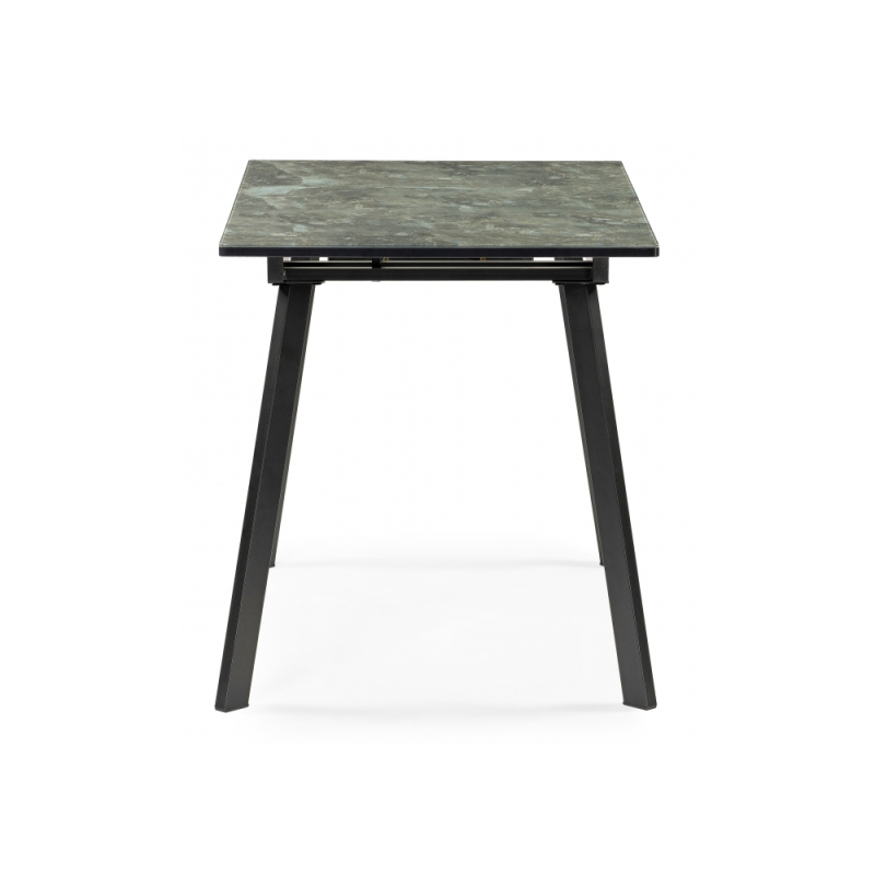 Стеклянный стол Агни 110 королевский мрамор / черный матовый