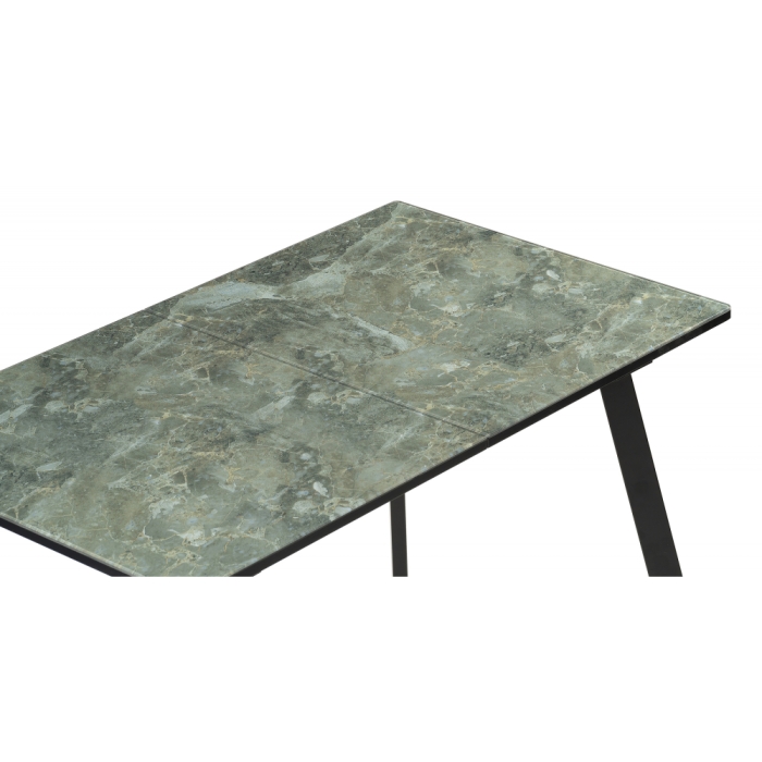 Стеклянный стол Агни 110 королевский мрамор / черный матовый