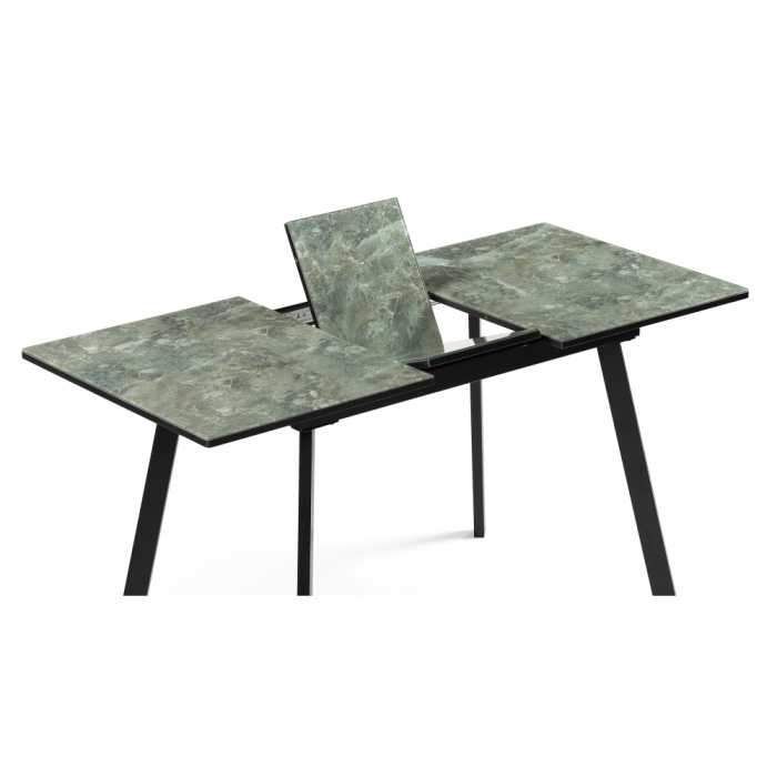 Стеклянный стол Агни 110 королевский мрамор / черный матовый