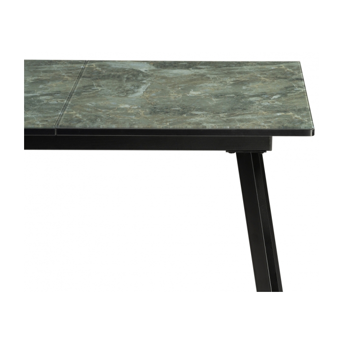 Стеклянный стол Агни 110 королевский мрамор / черный матовый